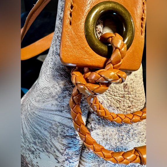 Miss Albright Anthropologie Floral Boho Whimsical Leather Hobo Shoulder Bag - Picture 6 of 14